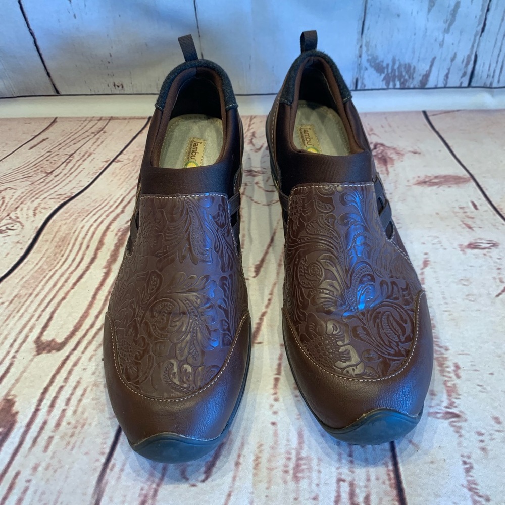 Jambu brown vegan material shoes